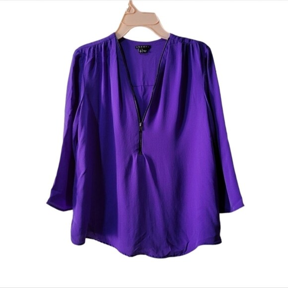 Theory purple silk blouse size P - Picture 4 of 10